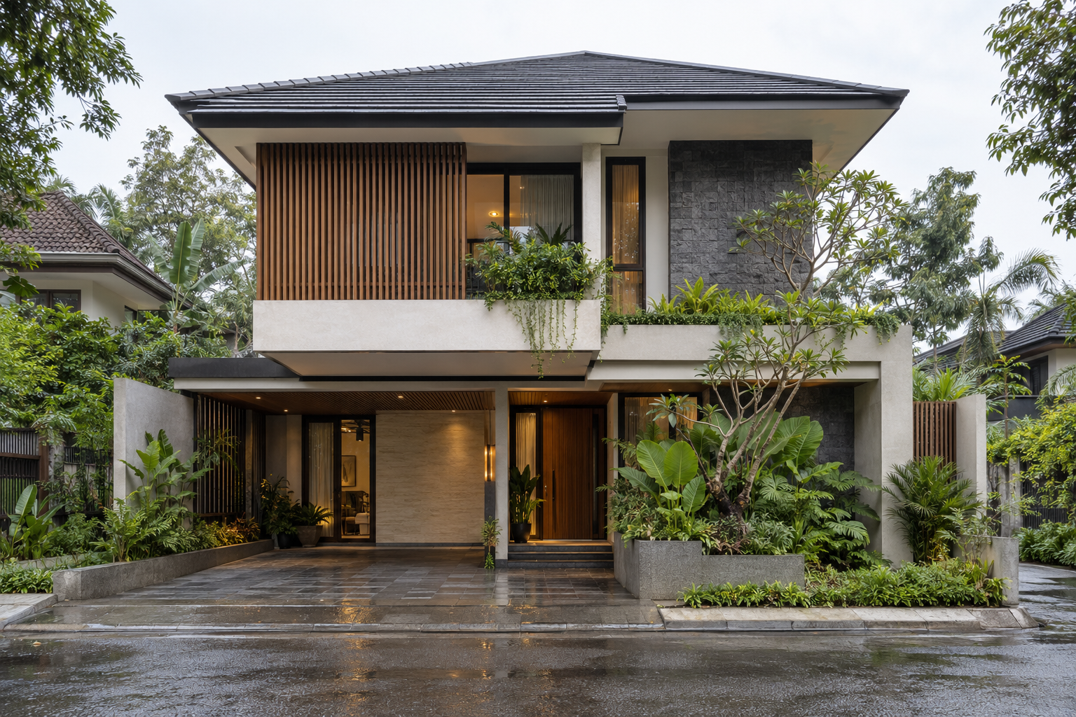 Contoh hunian modern tropis