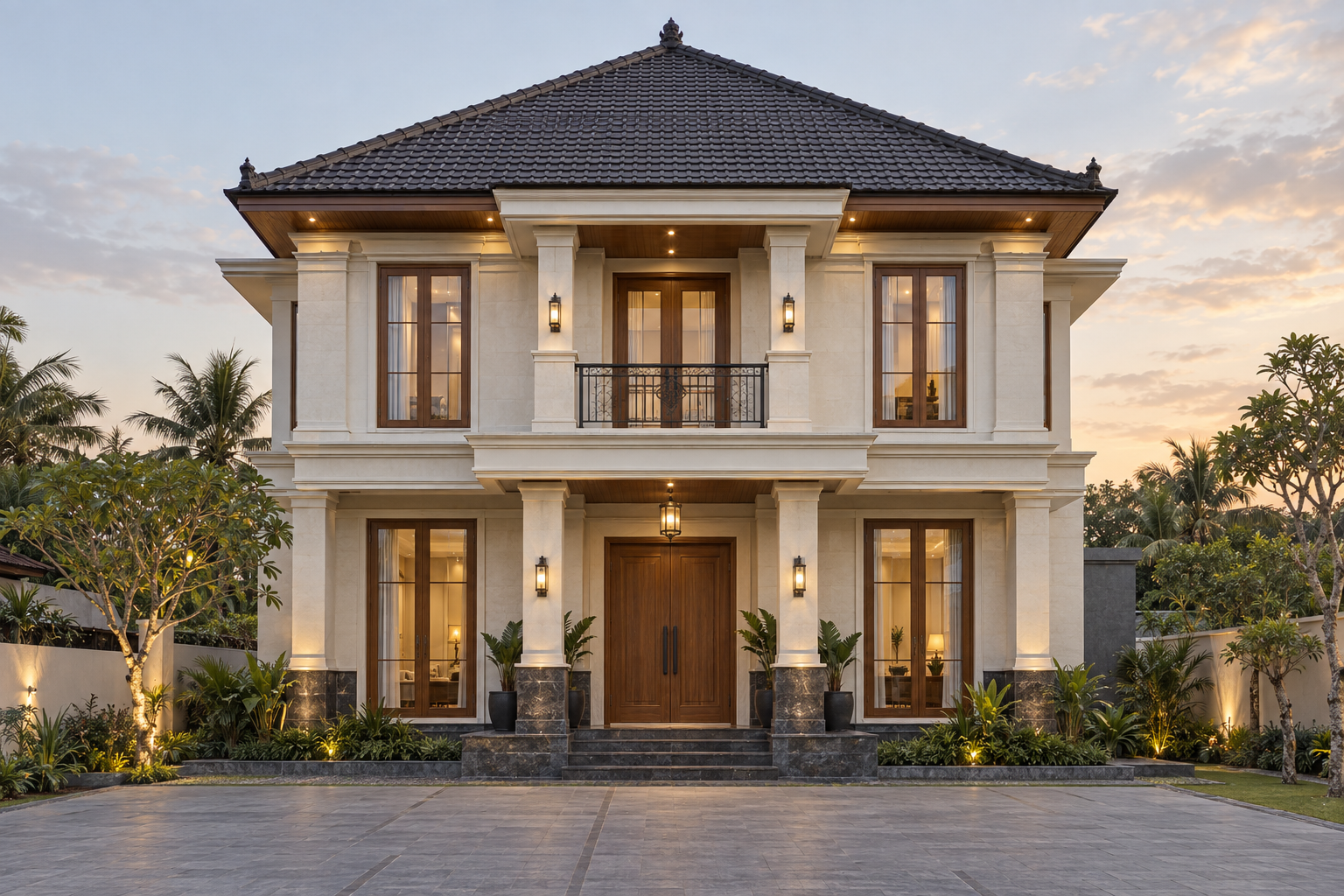 Contoh fasad rumah tinggal modern